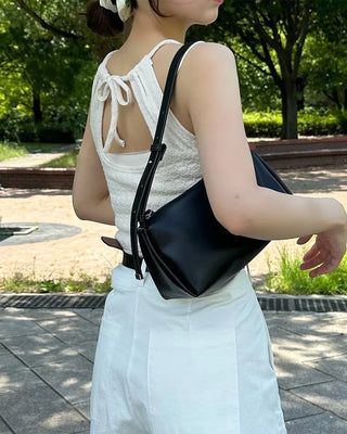 Knit halter neck gathered camisole