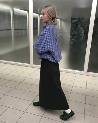 Waist string long skirt