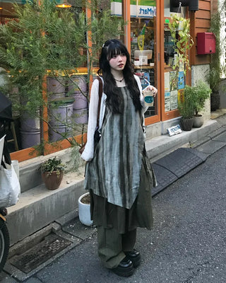 Oversized striped wide-leg pants