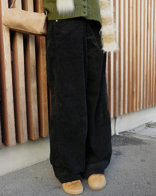Wide corduroy long pants