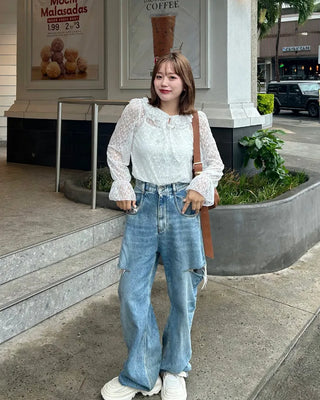 Frill neck sheer blouse