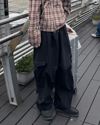 Fleece-lined corduroy cargo pants