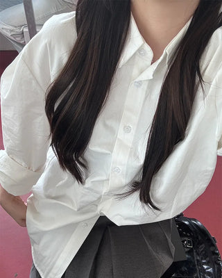 Round Hem Overfit Basic Shirt