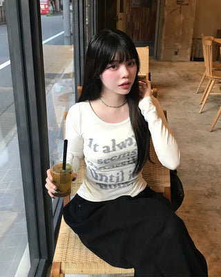 Lettering See-Through T-Shirt