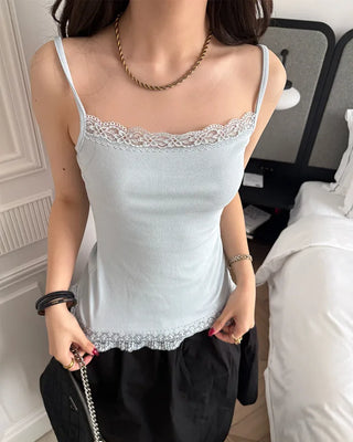Lace-trimmed camisole