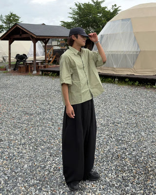 Two-pleat wide slacks