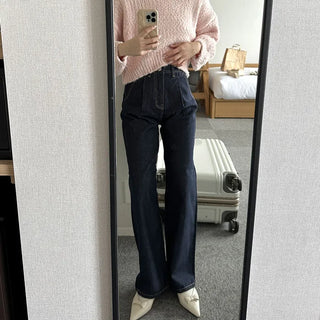 Stitched denim pants