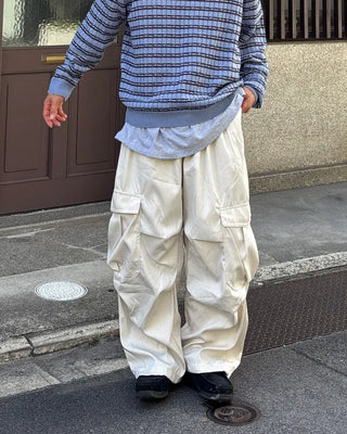 Cargo wide drawstring pants