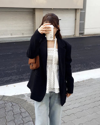 Scarf set with polka dot design sleeveless top
