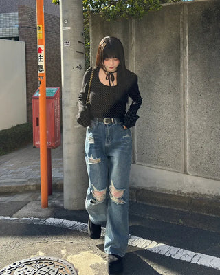 Polka Dot Long Sleeve T-Shirt