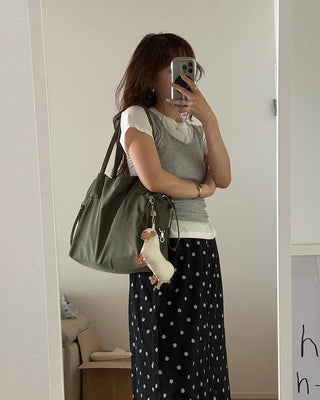Side-string big shoulder bag
