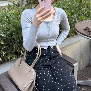 Cropped basic cardigan