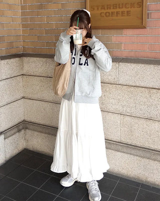 Can-can frill long skirt