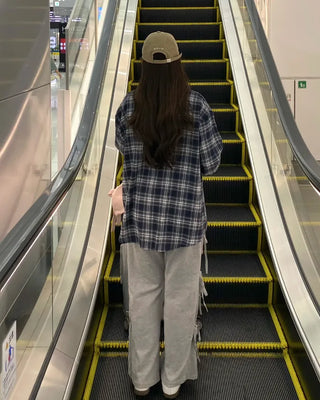 Loose-fit check shirt