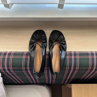 Ribbon Shirring Flat Pumps