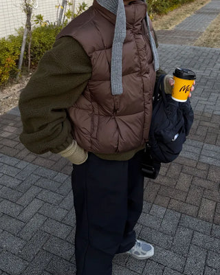 High-neck padded vest