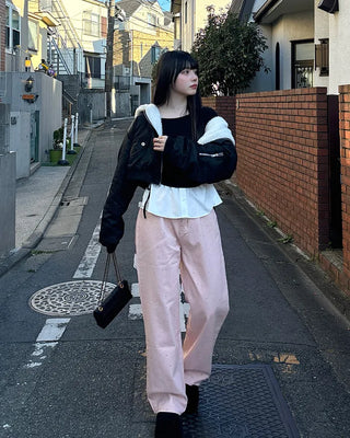 Cubic denim pants