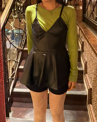 Camisole leather dress