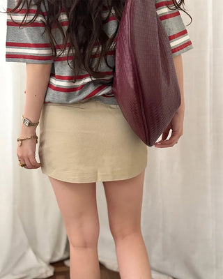 Low-waisted mini skirt