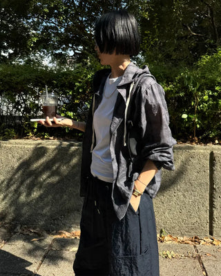 Checked hoodie shirt