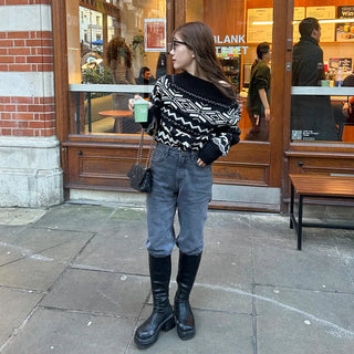 Snowflake Off-Shoulder Knit