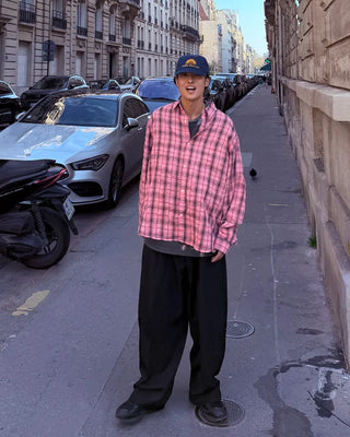 D-ring two-pleat wide-leg pants