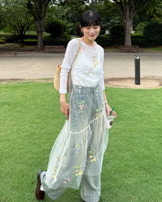 Sheer long-sleeve T-shirt