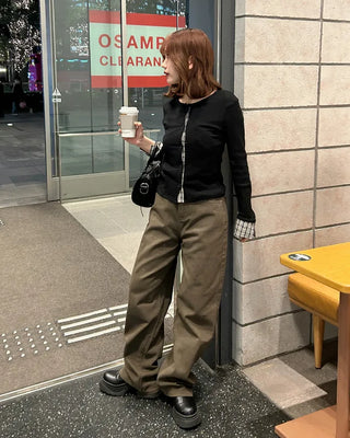 Cotton wide-leg pants
