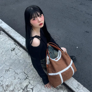 Sheepskin tote bag