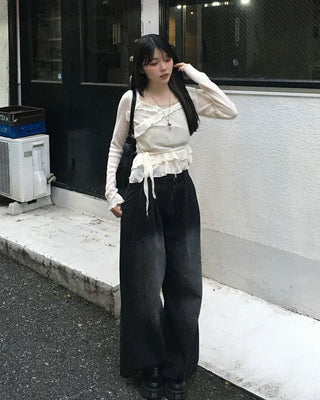 Layered ruffle knit