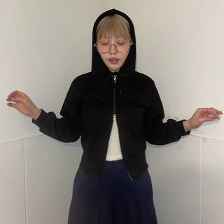 Daily Cropped Hoodie Zip-Up