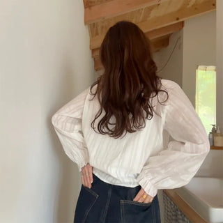 Tucked collar blouse
