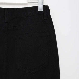 Cotton front slit long skirt