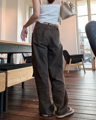 Cargo wide cotton pants