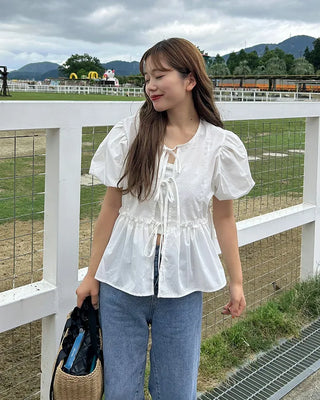 Puff Ribbon Blouse