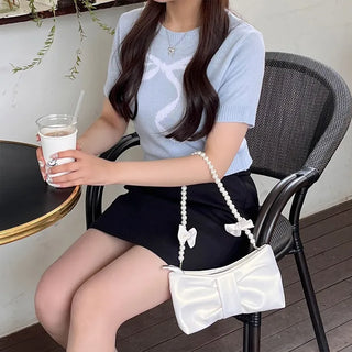 Ribbon Half-Sleeve Knit