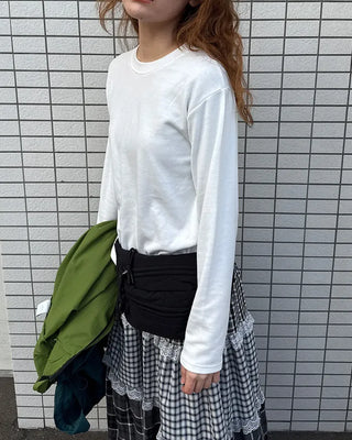 Simple round long T-shirt