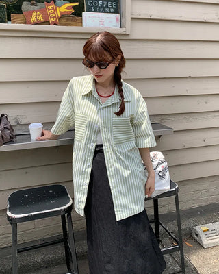 (Belt set) Nylon long skirt