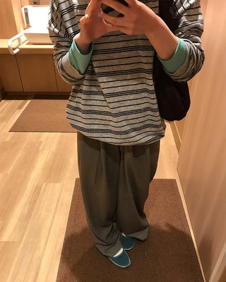 Two-pleat wide slacks