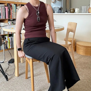 Simple ribbed tank top
