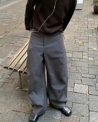Slit wide pants
