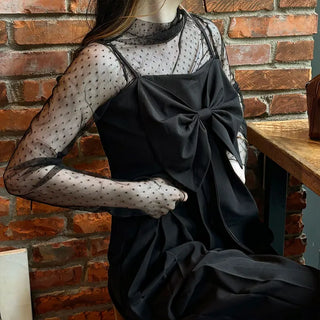 Dot pattern sheer T-shirt