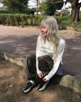 Nylon wide Joker pants
