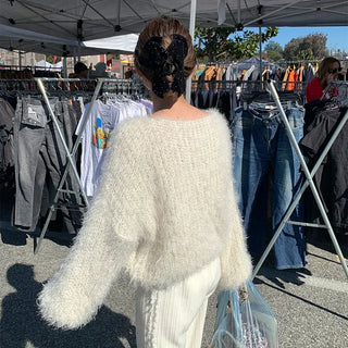 Fluffy Boat Neck Knit