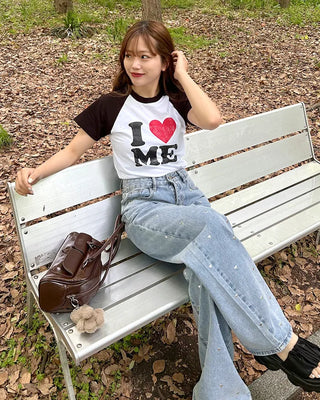 Heart Stud Denim Pants