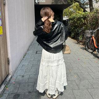 Frilled tiered skirt