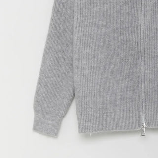 Ribbed zip-up cardigan