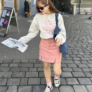 Colored cargo skirt