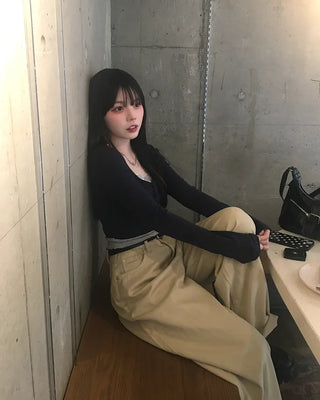 Wide-fit cotton pants