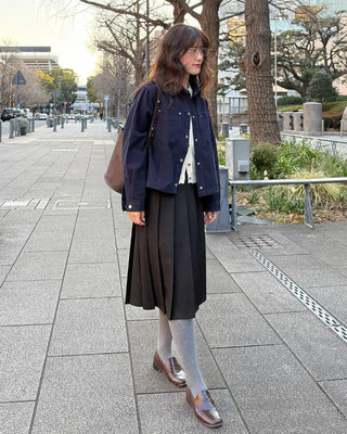 Pleated midi skirt